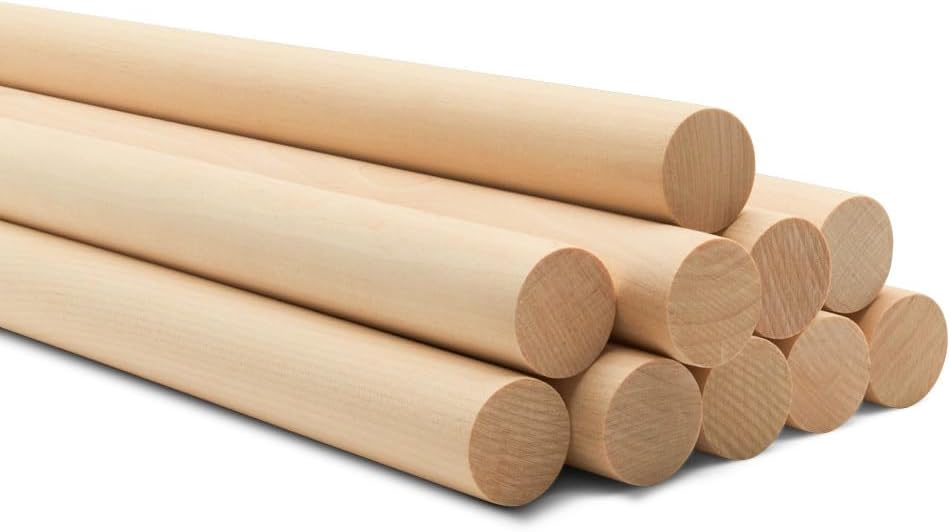 Dowel Rods Wood Sticks Wooden Dowel Rods - 1/2 x 36 Inch Unfinished Hardwood Sticks - for Crafts and DIYers - 250 Pieces by Woodpeckers