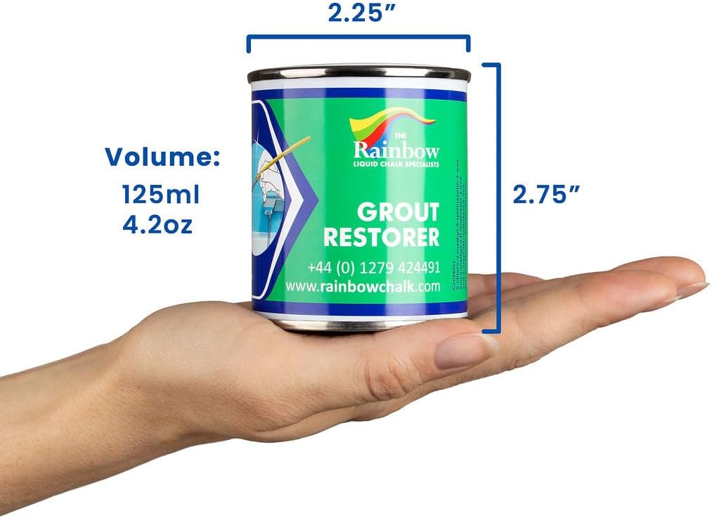 Grout Pen Black Grout Paint: Waterproof Tile Paint Grout Refresh Restorer for Floor, Kitchen & Bathroom Shower Tiles - Black - Can Size for Larger Projects - 125ml (4.2oz)