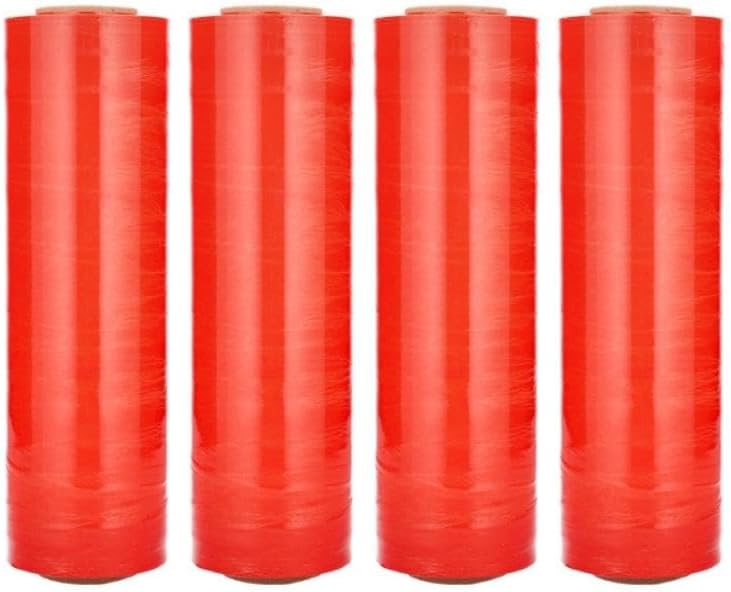 PSBM Orange Stretch Wrap, 15 Inch x 1476 Feet, 8 Pack, Tinted Pre-Stretched Shrink Wrap Film for Moving, Packaging, Pallet Wrapping