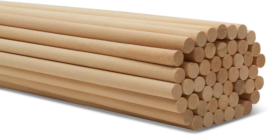 Dowel Rods Wood Sticks Wooden Dowel Rods - 1/2 x 12 Inch Unfinished Hardwood Sticks - for Crafts and DIYers - 25 Pieces by Woodpeckers