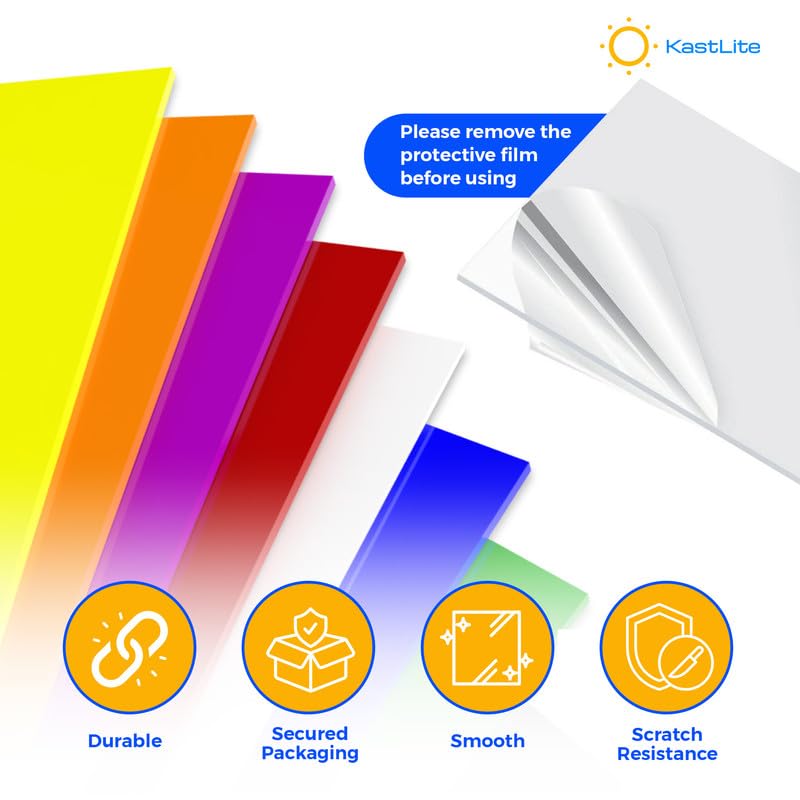 KastLite Colored Acrylic Sheets Nominal 12" x 12" - Plastic Sheet Easy to Cut, Saw, Shape, Laser Cut - Ideal for Arts & Crafts & DIY Projects- Durable, Lightweight, Scratch Resistant - Green 2 Pack