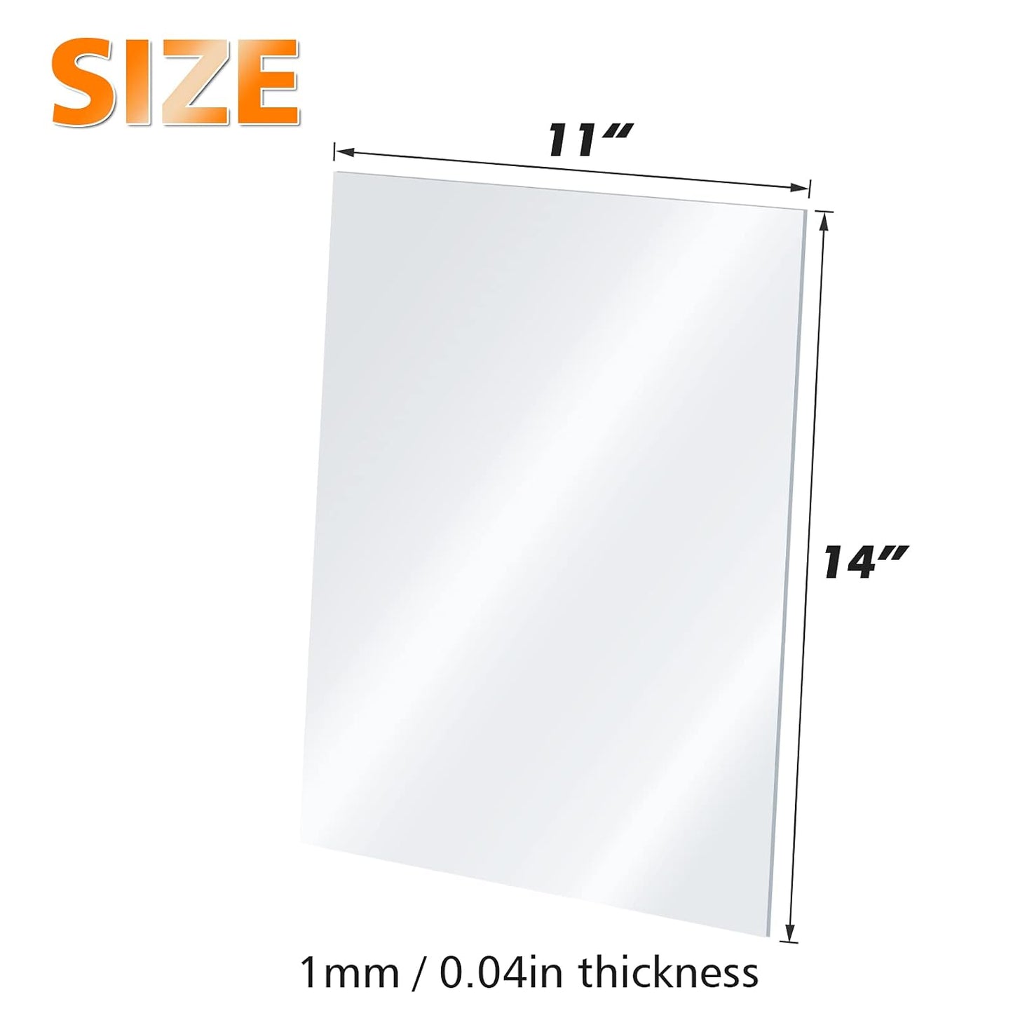 Egofine Plexiglass Sheets Acrylic Sheets 6 Pack of 11x14’’ 0.04 Thick Clear Plastic Cast Transparent Plexi Glass for Crafting Projects, Replacement Picture Frame Glass, DIY Display, Easy to Cut