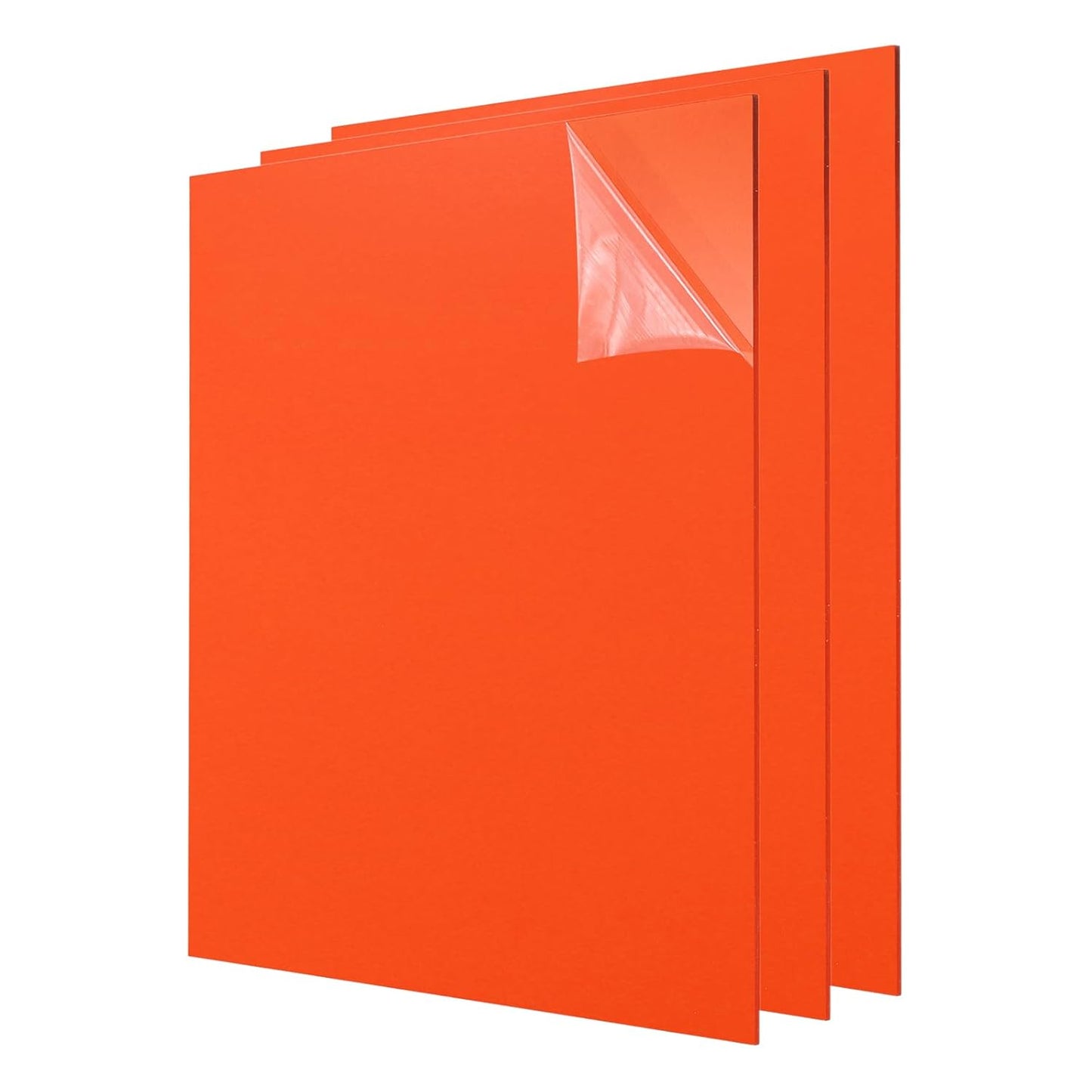 uxcell 3Pcs Acrylic Sheets 8x8 Inch Acrylic Panel 1/8 Inch-3mm Plastic Board for Picture Frames Sign Holders DIY Display Projects Craft, Orange
