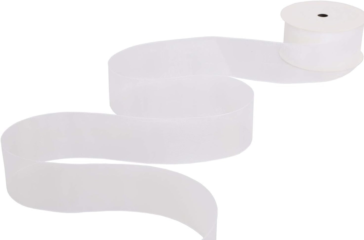 ITIsparkle 11/2" Inch Organza Ribbon 25 Yards-Roll Set for Gift Wrapping Cake Decoration Party Favor Hair Braids Hair Bow Baby Shower Decoration Floral Arrangement Craft Supplies Sheer Ribbon, White