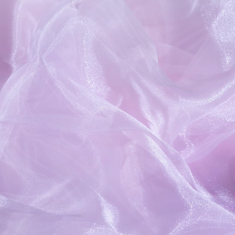 Fynite Baby Pink Organza Fabric by The Yard | 20 Yard Long | 44" Wide | Bridal Soft Sheer Organza Tulle for DIY Wedding Dress Fashion Craft Decorations