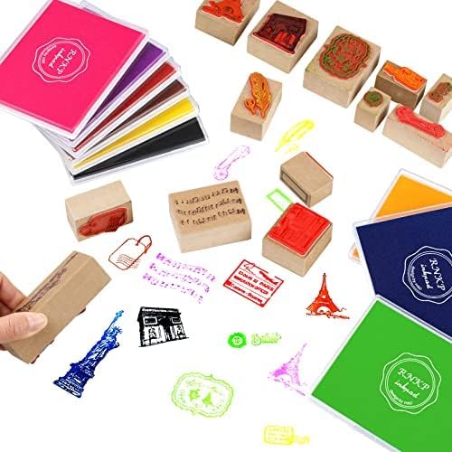 RNKP Large Purple Ink Pad for Rubber Stamps, 5 × 4 inch Ink Stamp Pads Permanent for Paper Wood Fabric (Purple)…