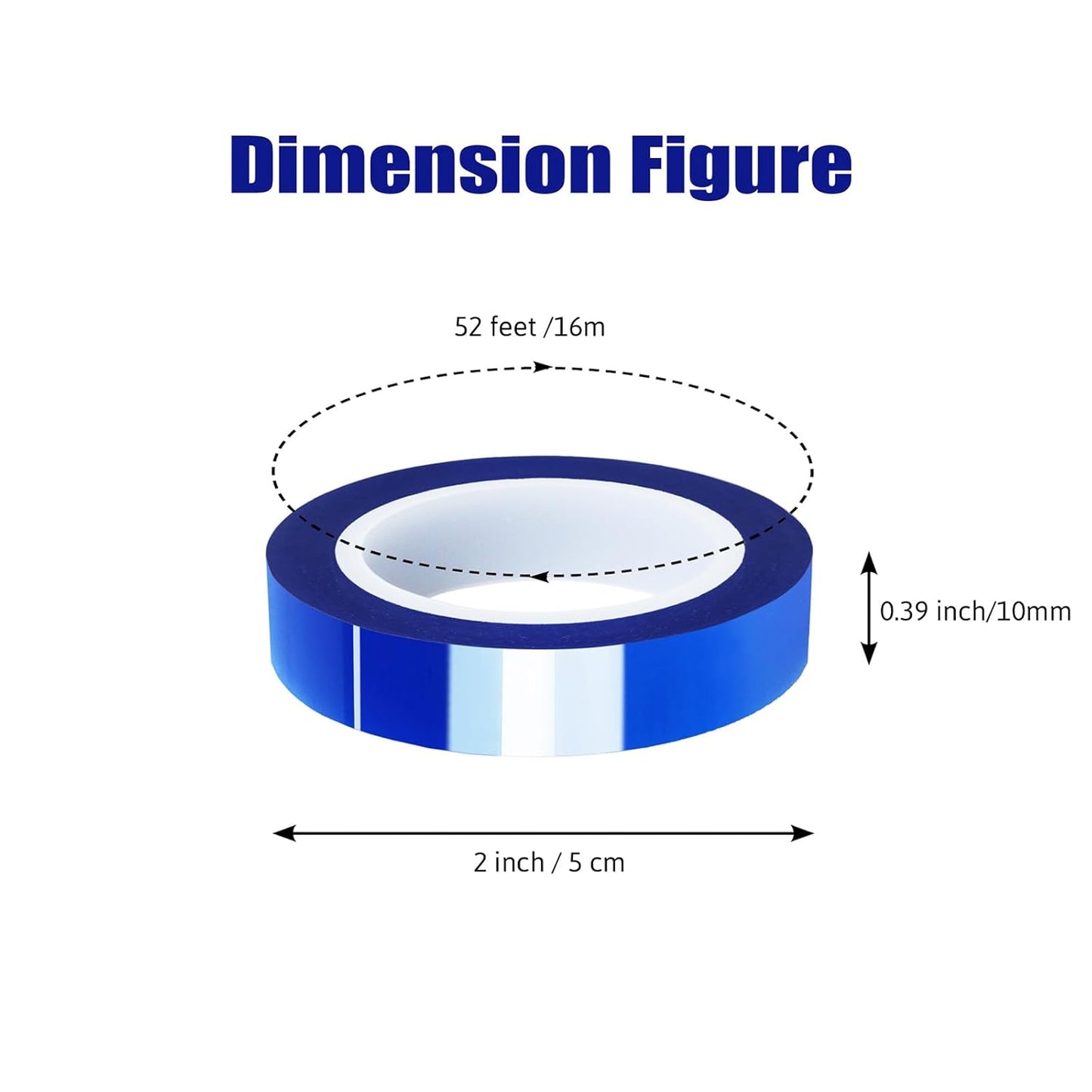 6 Rolls 10mm x16m(52FT) Blue Heat Tape High Temperature Heat Resistant Tape Heat Transfer Tape for Heat Sublimation Press Vinyl,No Residue