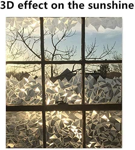 Niviy 3D No Glue Static Cling Window Films Privacy Cut Glass Window Sticker for Bathroom Office Kitchen Window Decor 41.2"x 157.4"