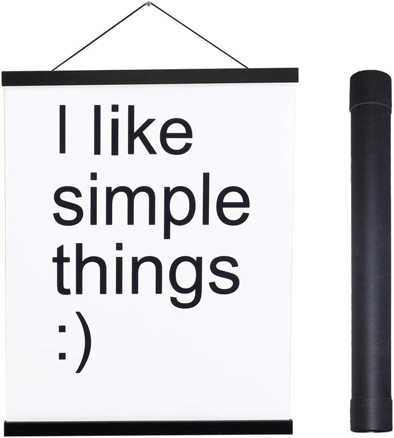 Artmag Magnetic Poster Hanger Frame, 13x19 13x22 13x24 Light Wood Wooden Magnet Canvas Artwork Print Poster Hangers Frames Hanging Kit (Black, 13")