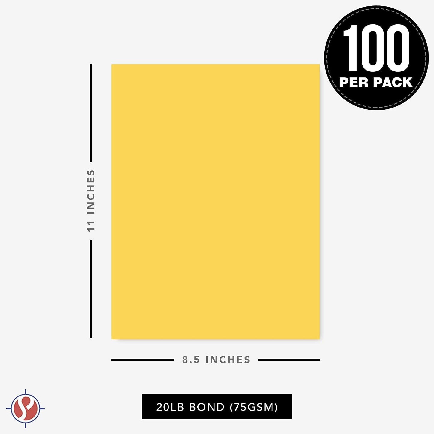 8.5 x 11" Goldenrod Color Paper Smooth, for School, Office & Home Supplies, Holiday Crafting, Arts & Crafts | Acid & Lignin Free | Regular 20lb Paper - 100 Sheets