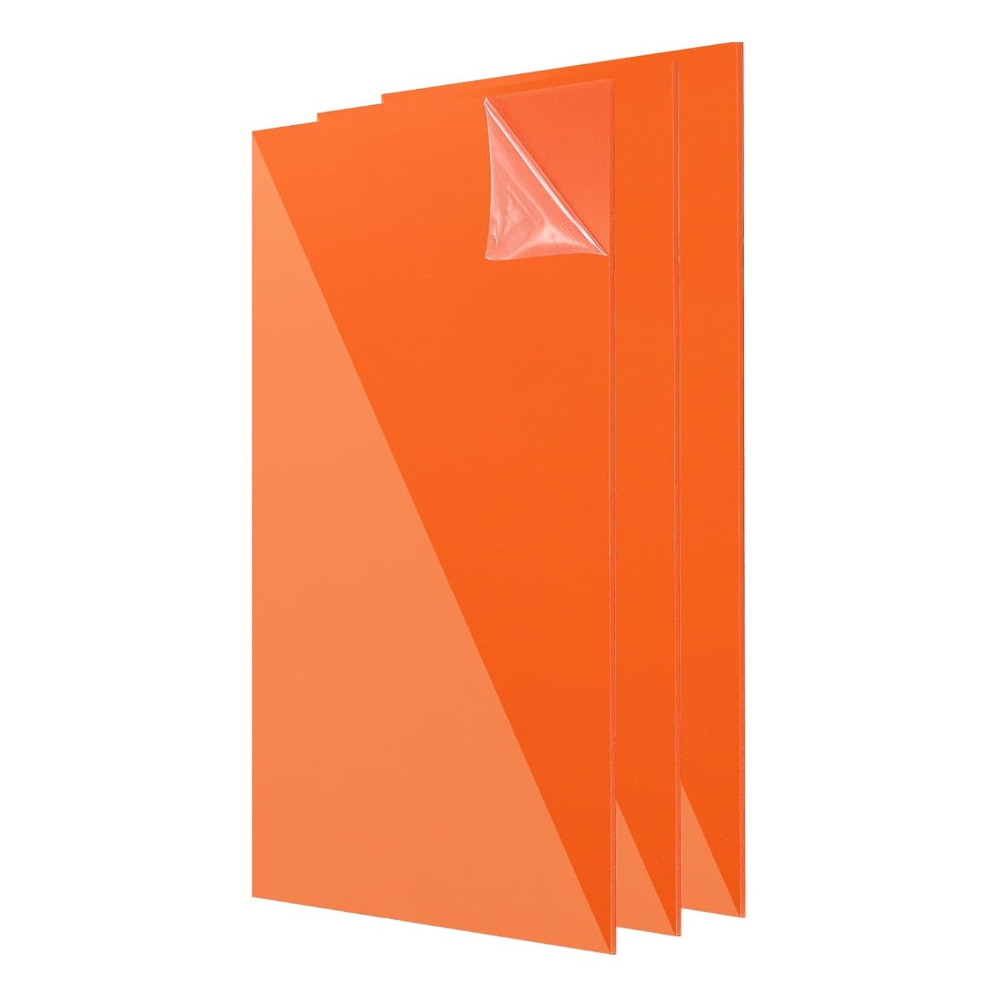 uxcell 3Pcs Acrylic Sheets 12x6 Inch Acrylic Panel 1/8 Inch-3mm Plastic Board for Picture Frames Sign Holders DIY Display Projects Craft, Clear Orange