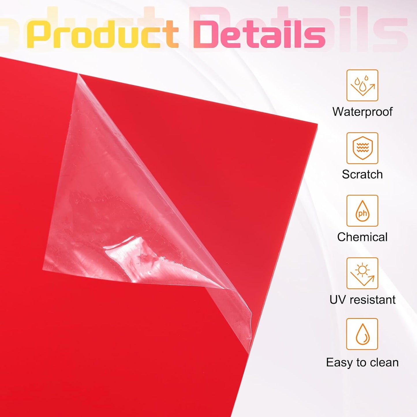 uxcell 3Pcs Acrylic Sheets 12x8 Inch Acrylic Panel 1/8 Inch-3mm Plastic Board for Picture Frames Sign Holders DIY Display Projects Craft, Red