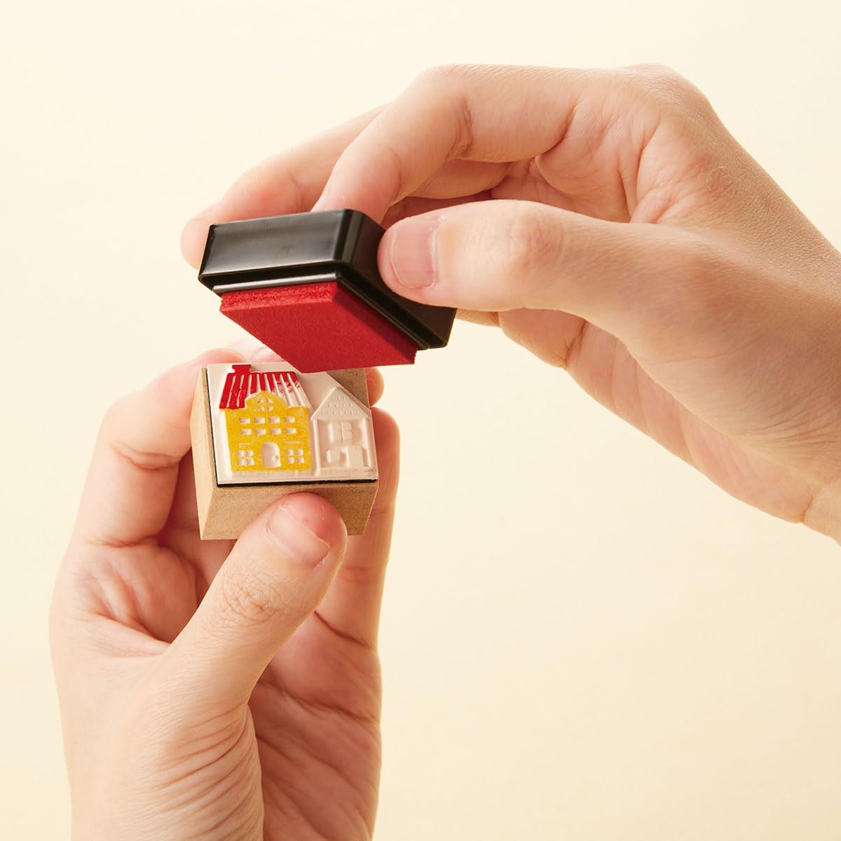 IROMOYO WARABE Stamp PAD, Small Traditional Japanese Ink Colour, Oil-Based Ink pad - Warm Yellow