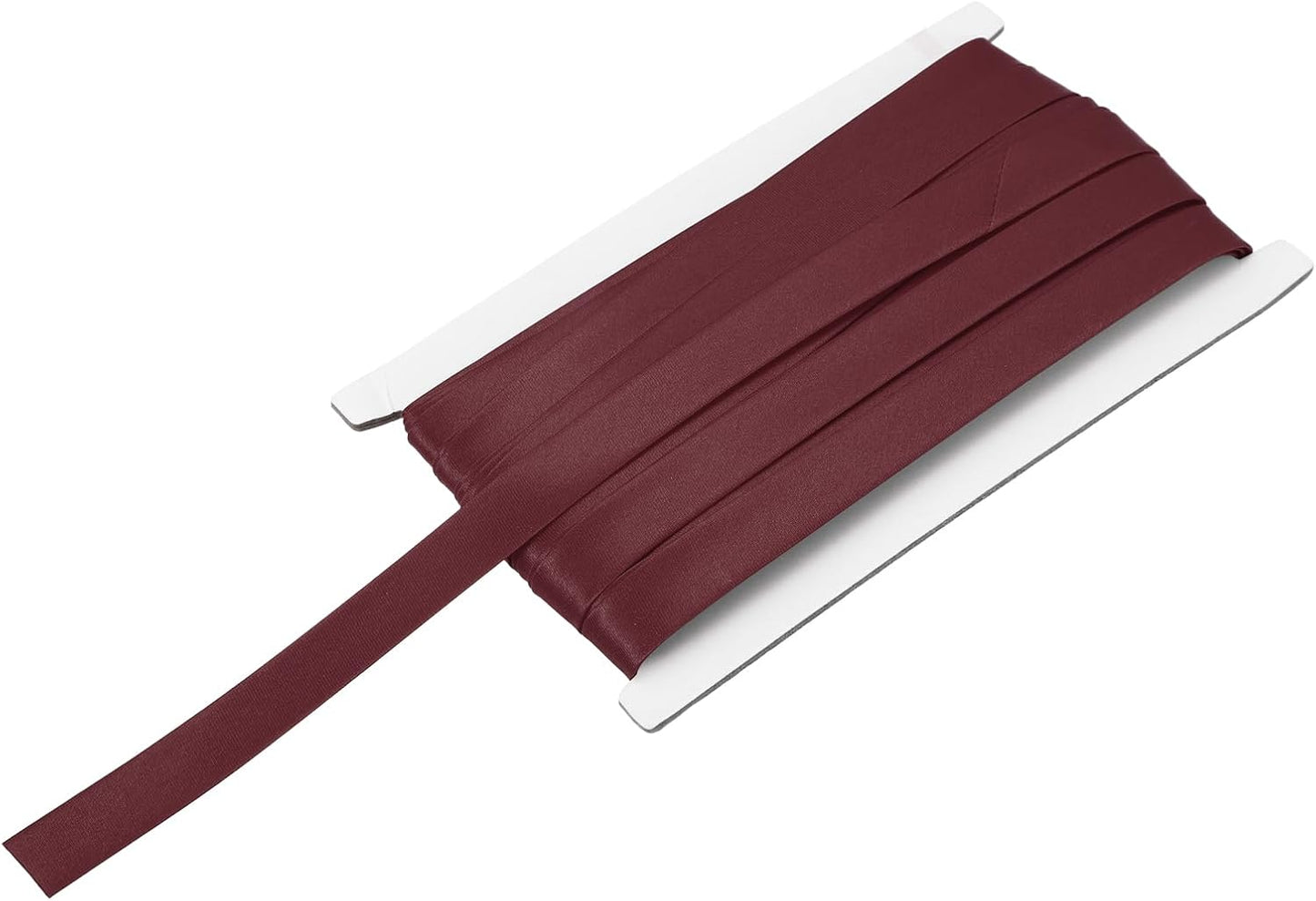 MECCANIXITY Double Fold Bias Tape for Sewing 5/8 Inch x 12 Yards Satin Pre-fold Continuous Binding Tape for Seaming Quilting Hemming Binding DIY Crafts, Wine Red