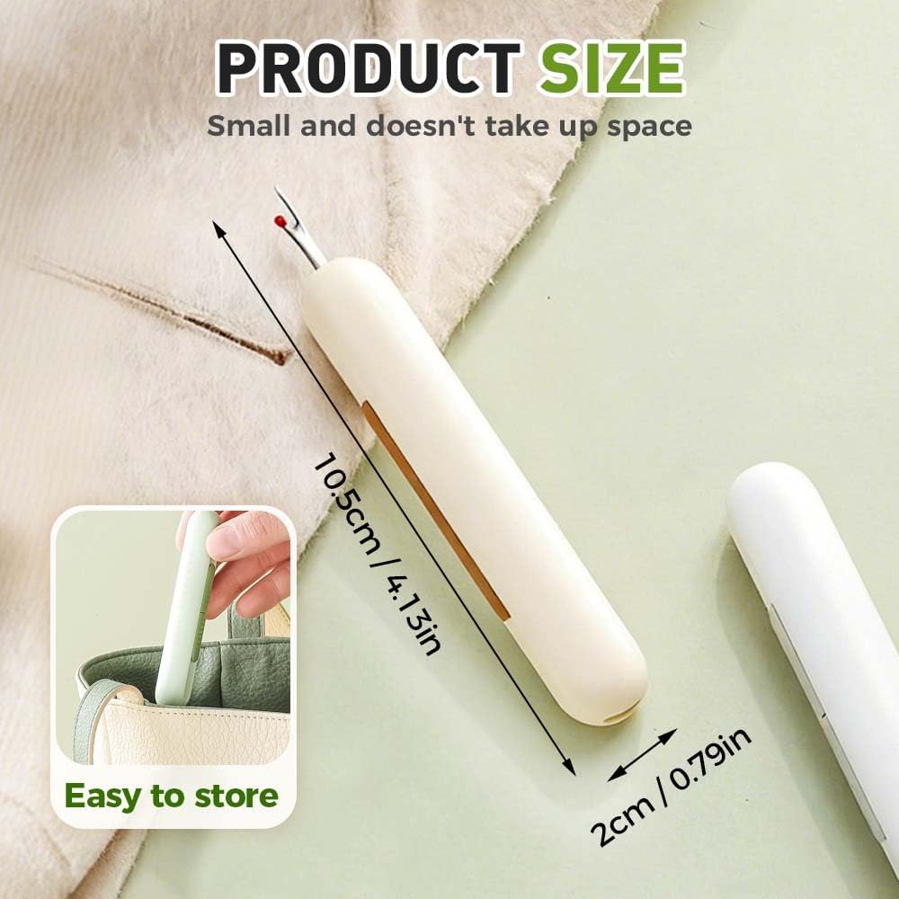 2 in 1 Needle Threader Seam Ripper, Upgraded Sewing Kit Tool for Needle Threading and Seam Removal, Quilting Stitching Supplies for Elderly and Sewing Enthusiasts (3 PCS)