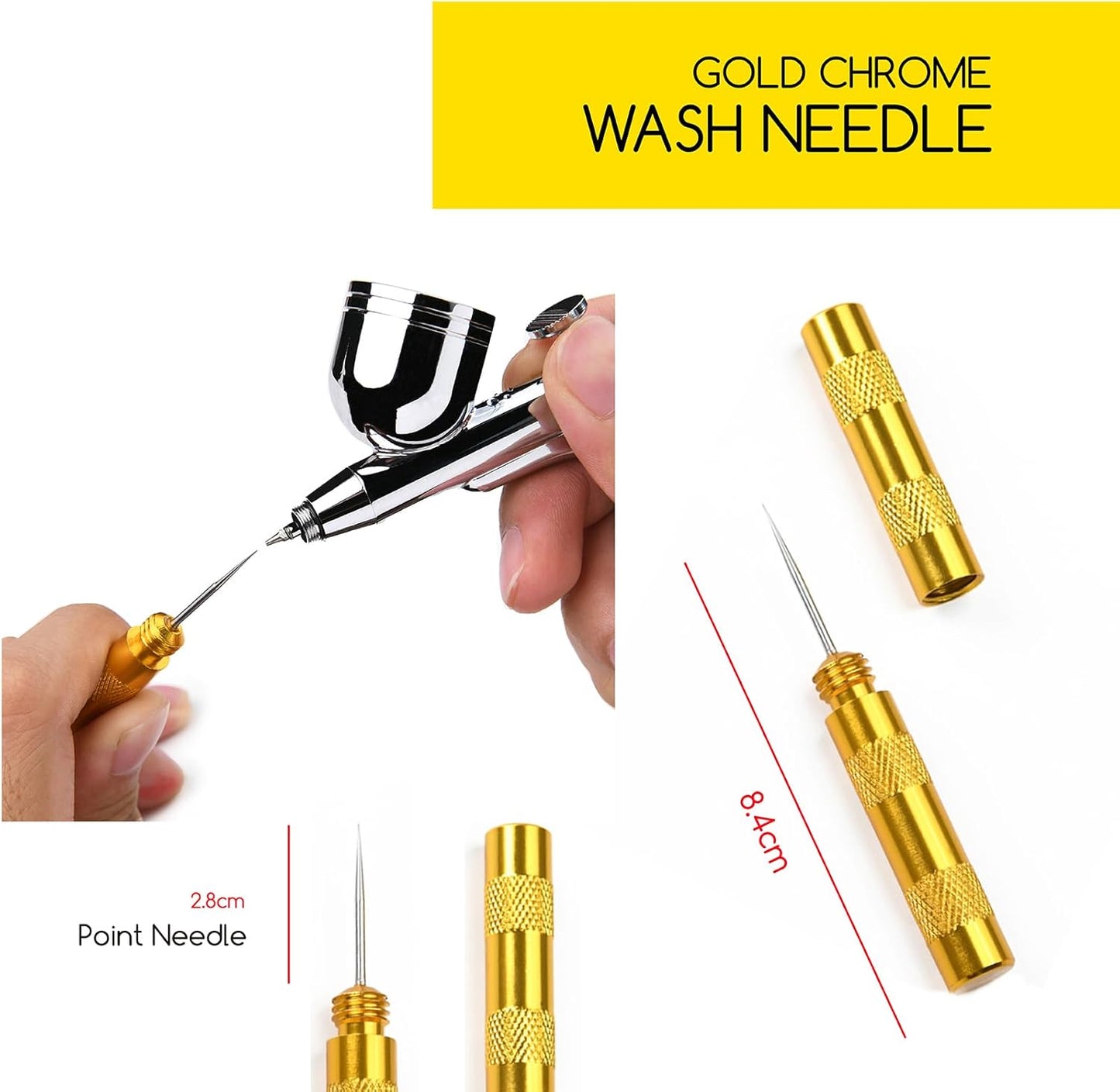 MEEDEN Airbrush Gun Cleaner Kit: Heavy Glass Cleaning Pot with Air Filter Mat and Airbrush Holder, 5 Cleaning Brushes, 5 Cleaning Needles, 1 Nozzle Cleaning Needle