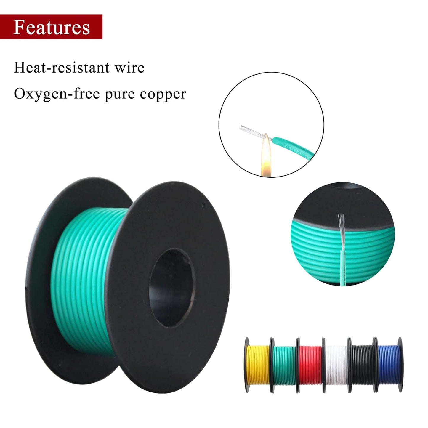 22 Gauge Electrical Wire,22 awg Wire-XINWANG 22 Gauge Stranded Tinned Copper Wire with PVC Insulation(OD:1.6 mm) 6 Colors,26ft Each, Hook Up Wire Kit