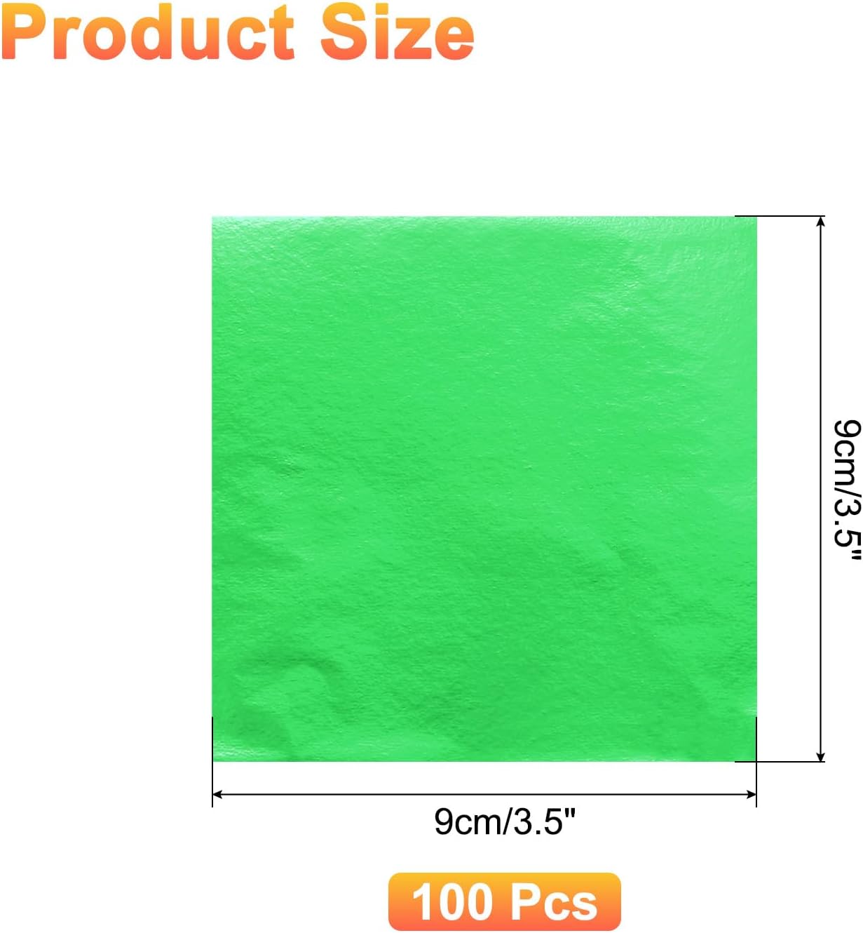 uxcell 100pcs Leaf Sheets, 3.5" x 3.5" Foil Sheets Paper Sheets for DIY Crafts Painting Nails Resin Furniture Decoration(Light Green)