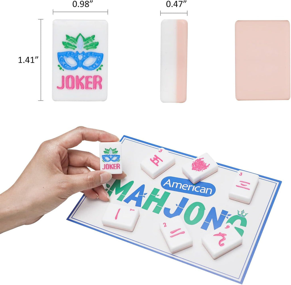 American Mahjong Tile Set, 160 Acrylic Engraved Mahjong Tiles with Carrying Bag and Accessories