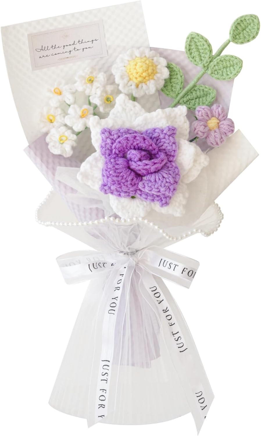 Handmade Crochet Rose Daisy as a Gift for Lover, Family,Friends. Crochet Bouquet, Crocheted Yarn Flowers, Artificial Flower Finished Bouquet