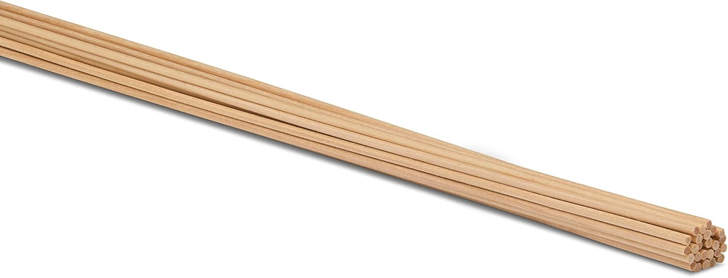 Dowel Rods Wood Sticks Wooden Dowel Rods 1/8 x 18 Inch Unfinished Hardwood Sticks for Crafts and DIYers 25 Pieces by Woodpeckers