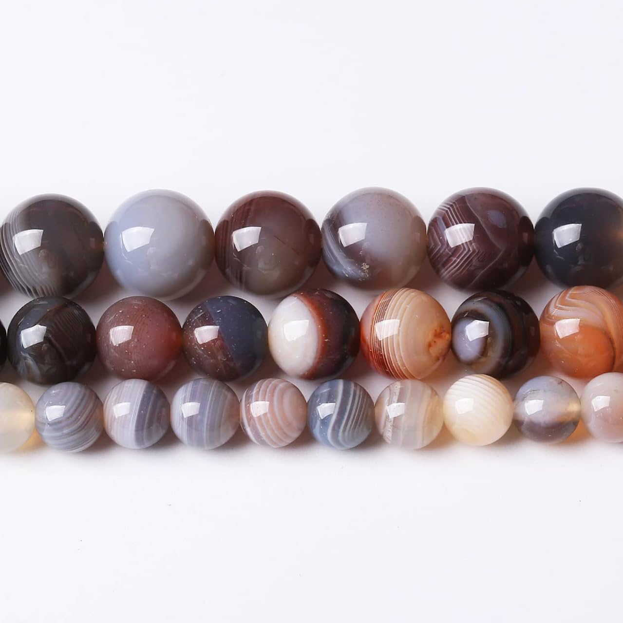 32PCS 12MM Red Coffee Agate Beads-Multicolo Stone Beads Energy Healing Beads for DIY Jewelry Bracelet Necklace Making for Jewelry Making15Inch