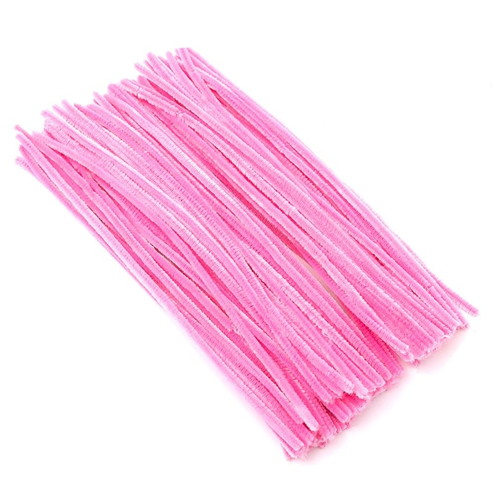 300 Pieces Pipe Cleaners Chenille Stem, 3 Pastel Candy Color Pipe Cleaners Set for Pipe Cleaners DIY Arts Crafts Decorations, Chenille Stems Pipe Cleaners (Pink)