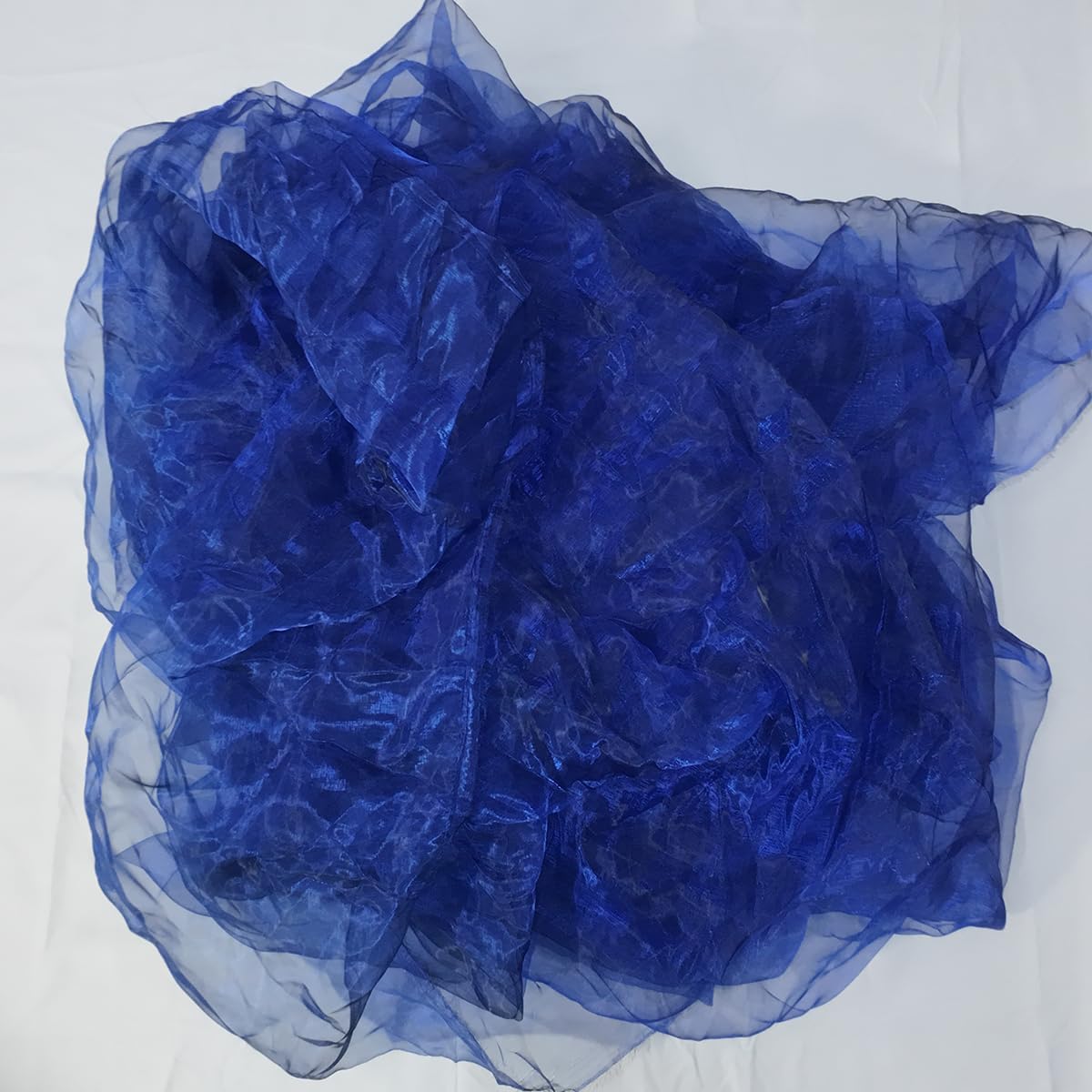 Two-Tone Iridescent Holographic Organza Fabric - 11 Yards | Lightweight Sheer Gauze Voile Tulle | for Dresses, Party Decor, DIY Crafts, Shiny Backdrops(Sapphire Black)