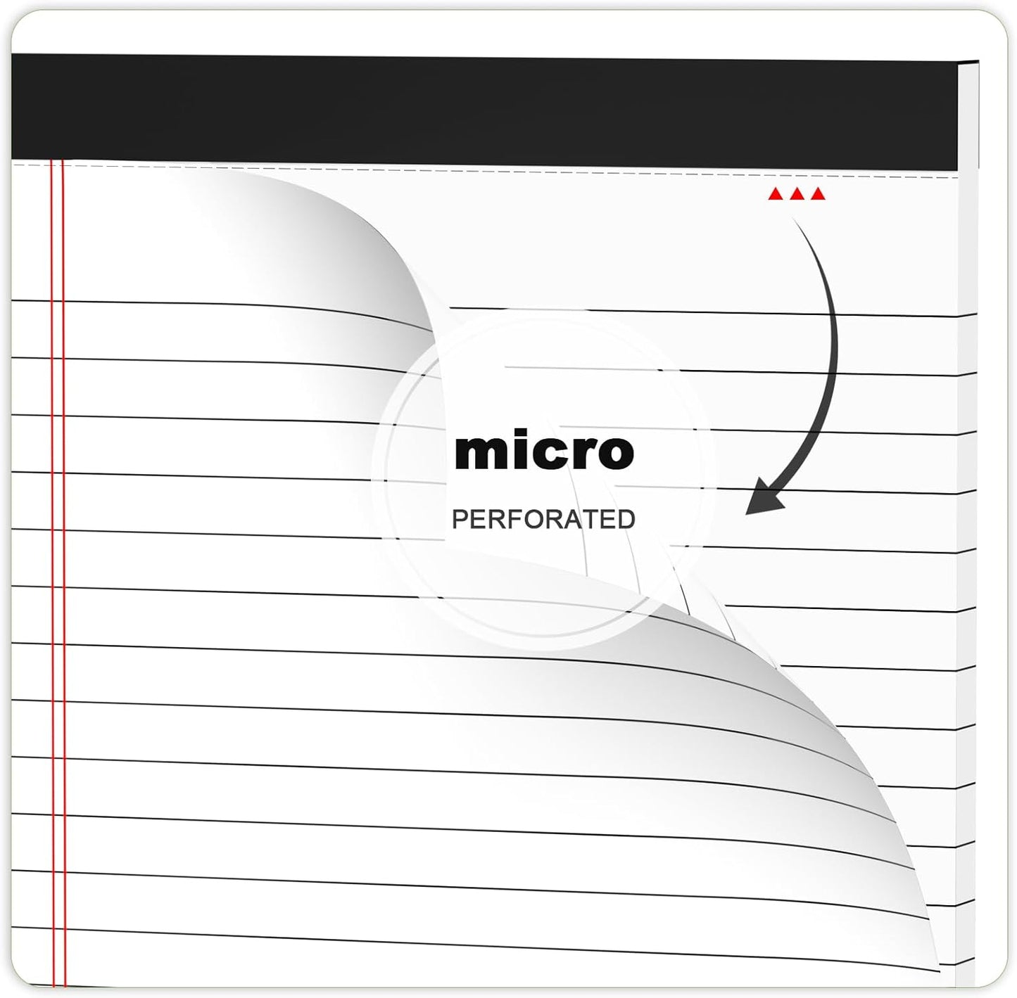 12pcs Small Note Pad 5x8 College Ruled White Legal Pads Paper Notepads 12 Pack Study Back Writing Pads 5 x 8 Legal Pads Perforated Narrow Ruled Pads of Paper White