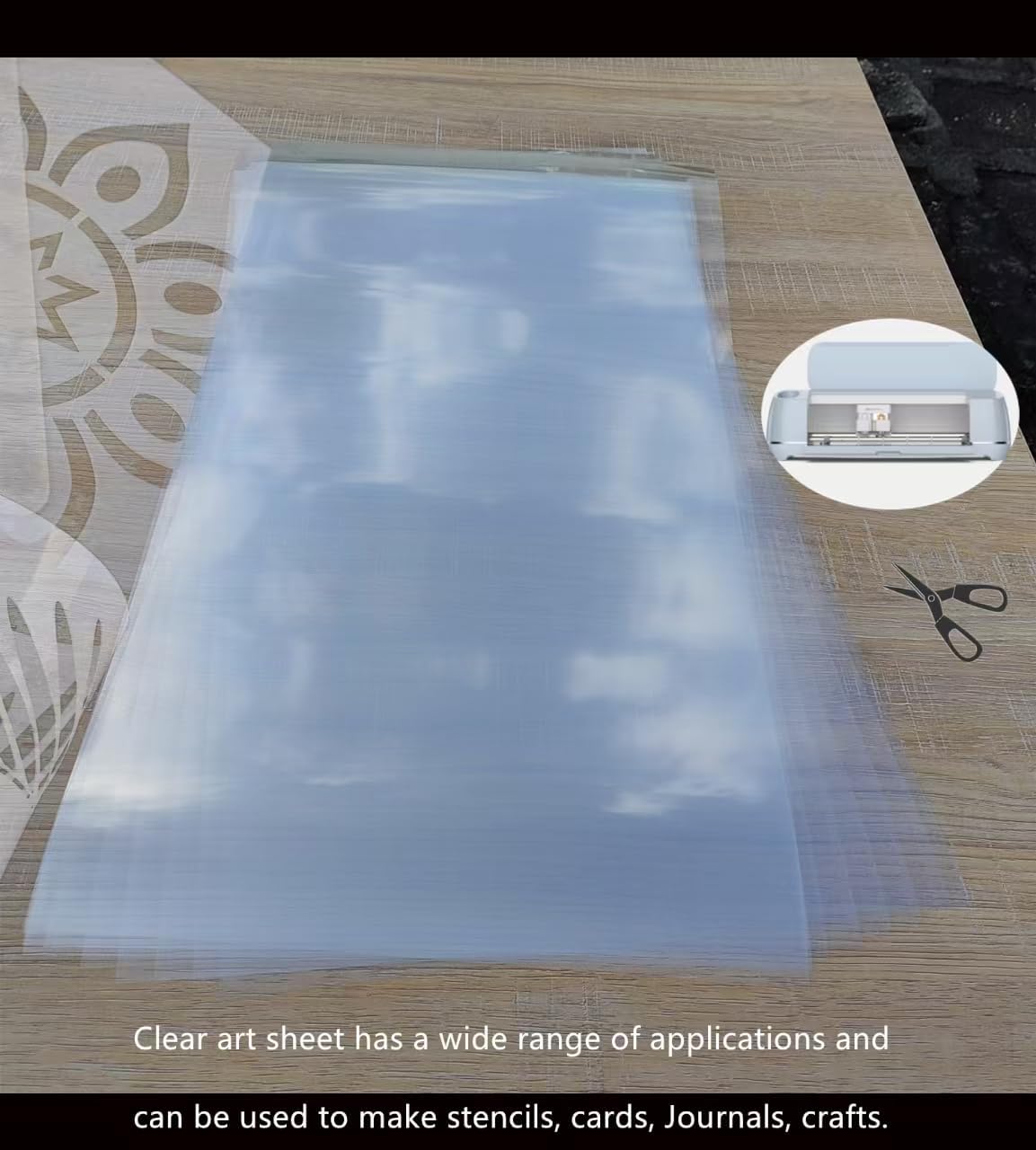 Transparent Blank Mylar Stencil Sheets for Cutting, Gift, 12" x 12" 6 mil/0.15mm Thick 15 Sheets.Acetate Template Material, Craft Plastic Sheets (12×12” /6 mil)