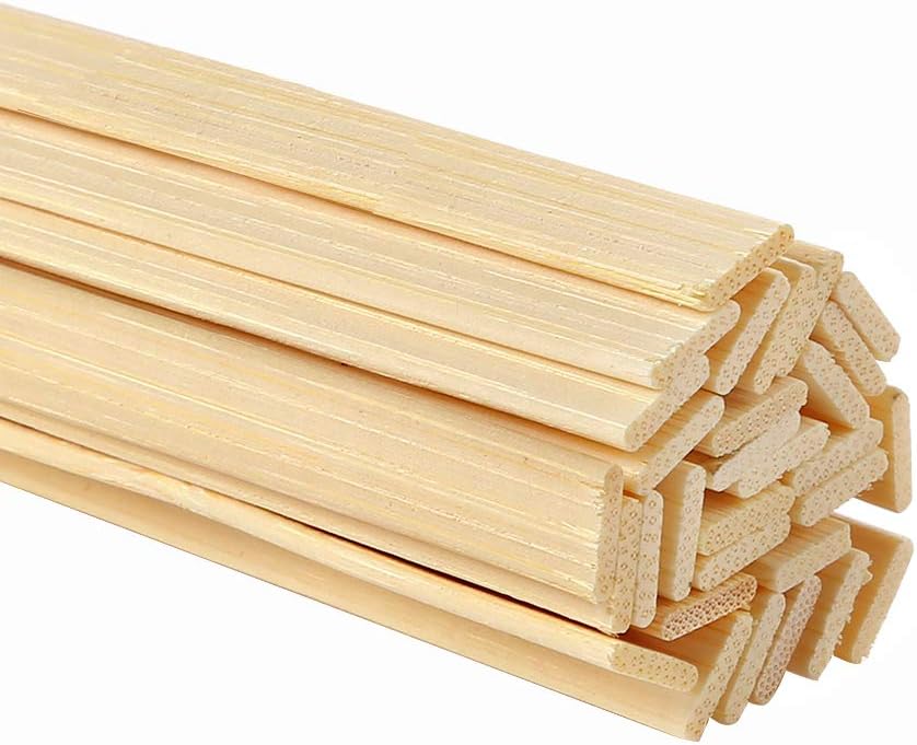 Pllieay 30 Pieces Bamboo Sticks Wooden Craft Sticks Extra Long Sticks for Crafting (15.7 Inches Length × 3/8 Inches Width)