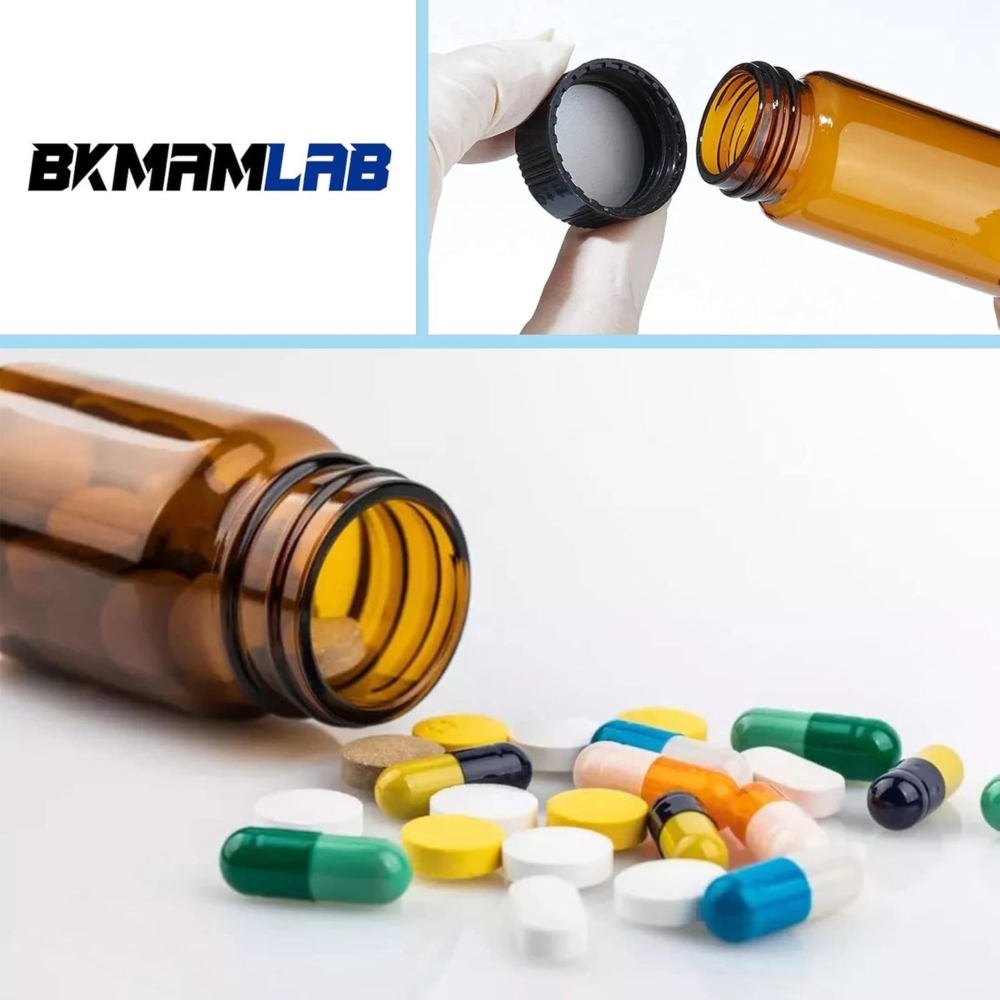 4ml Amber Small Glass Vials 100pcs with Screw Caps(100pcs)