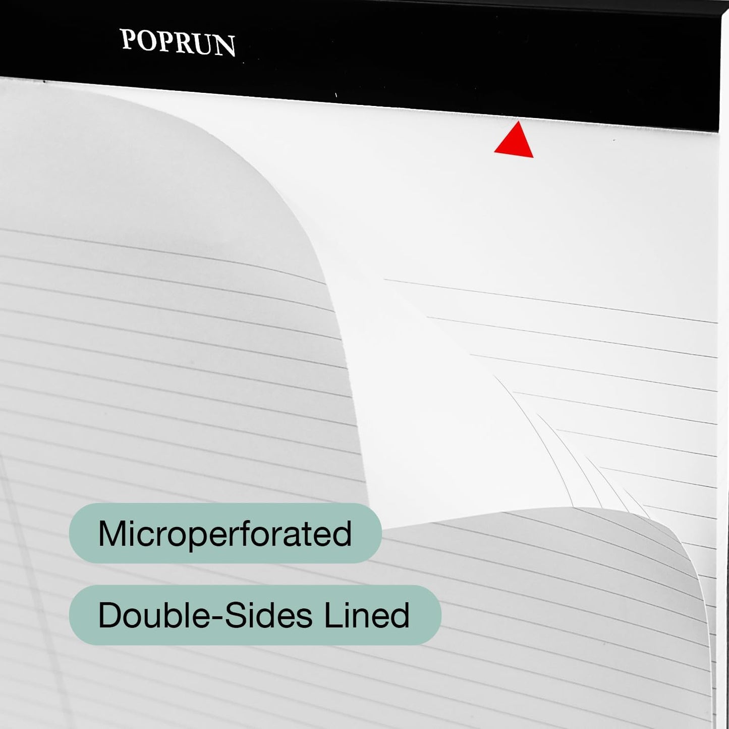 POPRUN Small White Legal Pads 5 x 8 Narrow Ruled, 100GSM Writing Paper Pad, Bulk Lined Notepad Notebooks for Work School, Classroom Office Supplies, 3 Pack