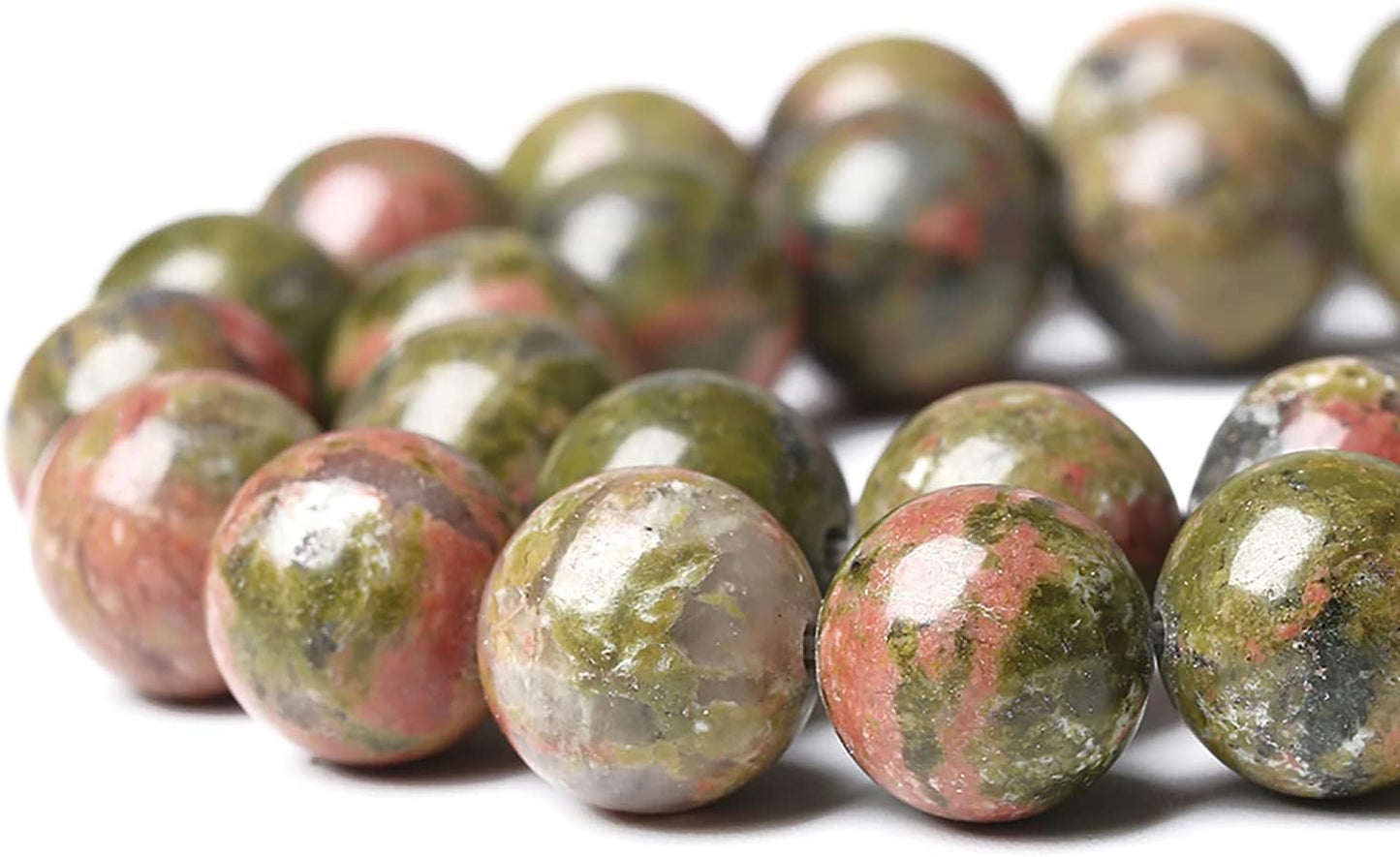 90pcs 4mm Natural Unakite Gemstone Beads Round Loose Beads for Jewelry Making DIY Bracelet Necklace (Unakite, 4mm)