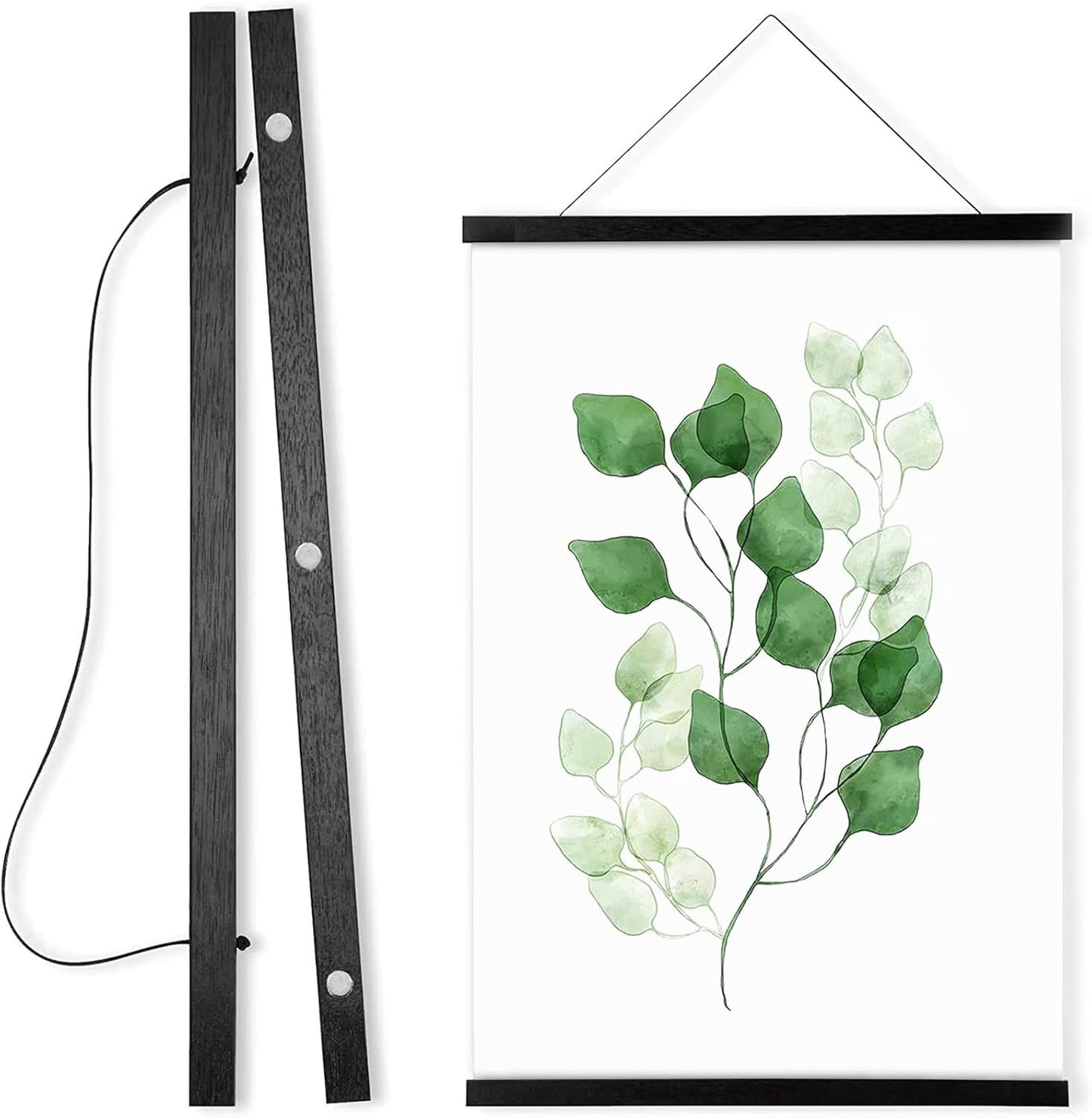 WITCOLOR Poster Hanger Frame, Black Wood Style 22inch Wide Magnetic Frame for Wall Decor Art Painting, Magnet Poster Hanger for Photos, Pictures, Prints, Maps, Scrolls and Canvas Artwork
