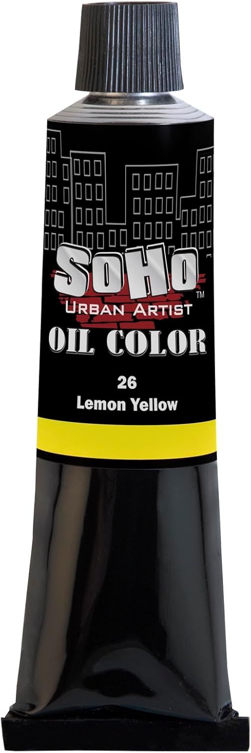 Soho Urban Artist Oil Paint - Lemon Yellow, 50 ml Tube - Best Valued Oil Colors for Painting, Excellent Pigment Load