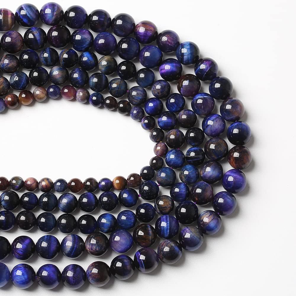 38pcs 10mm AAA Natural Tiger Eye Stone Beads Gemstone Round Spacer Loose Beads for Jewelry Making DIY Bracelet,Necklace, Earrings