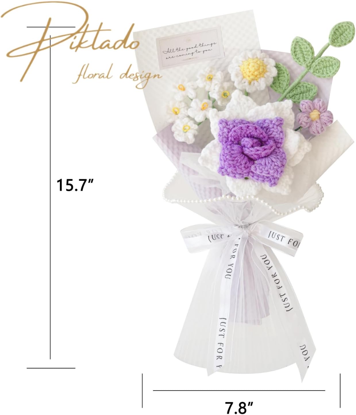 Handmade Crochet Rose Daisy as a Gift for Lover, Family,Friends. Crochet Bouquet, Crocheted Yarn Flowers, Artificial Flower Finished Bouquet