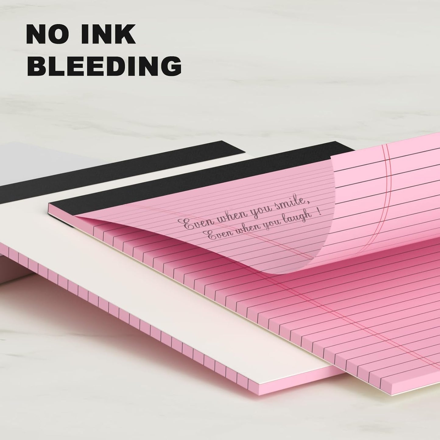 Pink Purple Legal Pads 8.5 x 11 Wide Ruled, Note Pads 30 Sheets/Pad, 20lb Colored Notepad Paper, Perforated Notepad with Sturdy Back