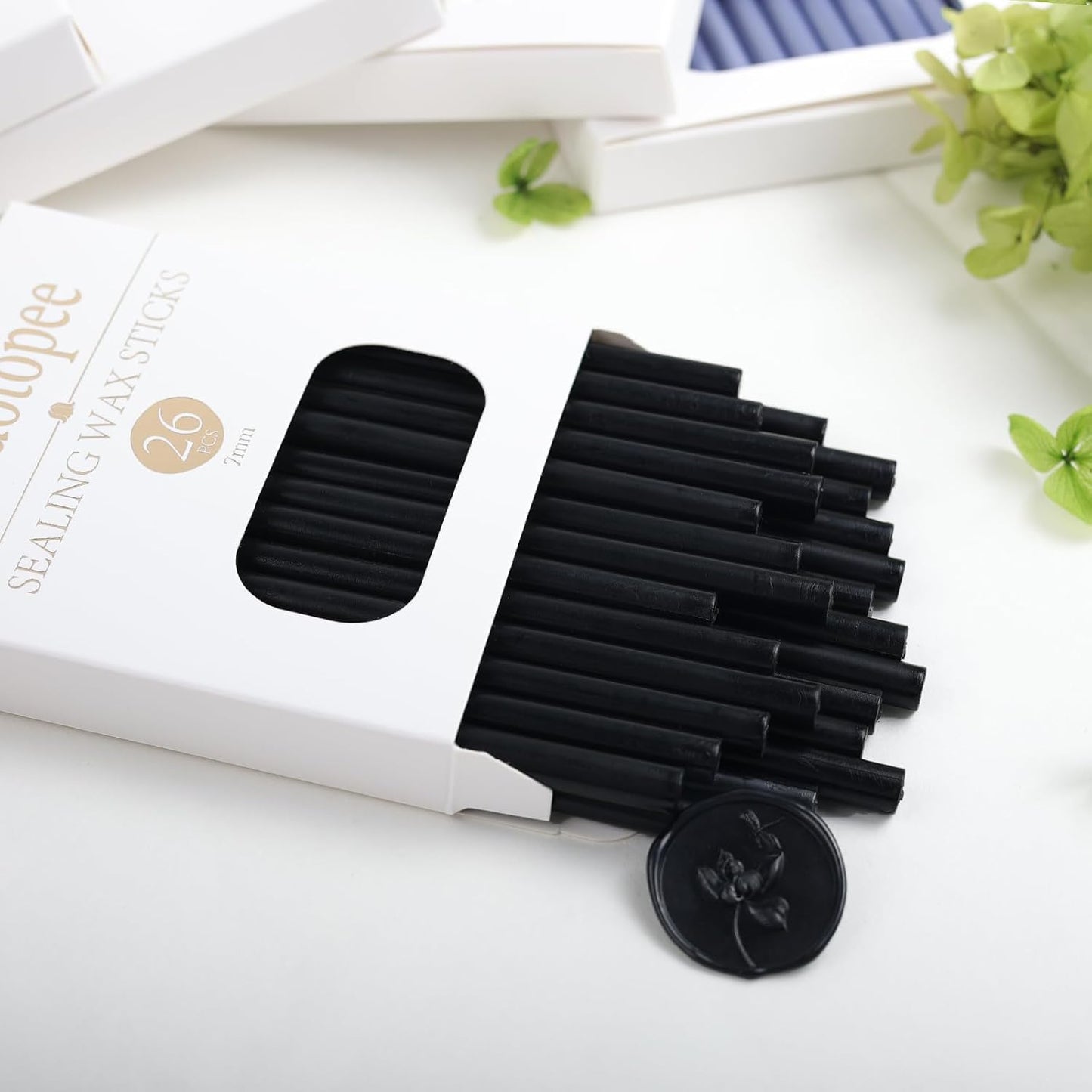 52pcs Black Sealing Wax Sticks, Andotopee Glue Gun Wax Seal Sticks for Wax Seal Stamp, Premium Sealing Wax for Envelope Letter Seal Wedding Invation Craft Adhesive, Great Gift Ideas (Mini Size)