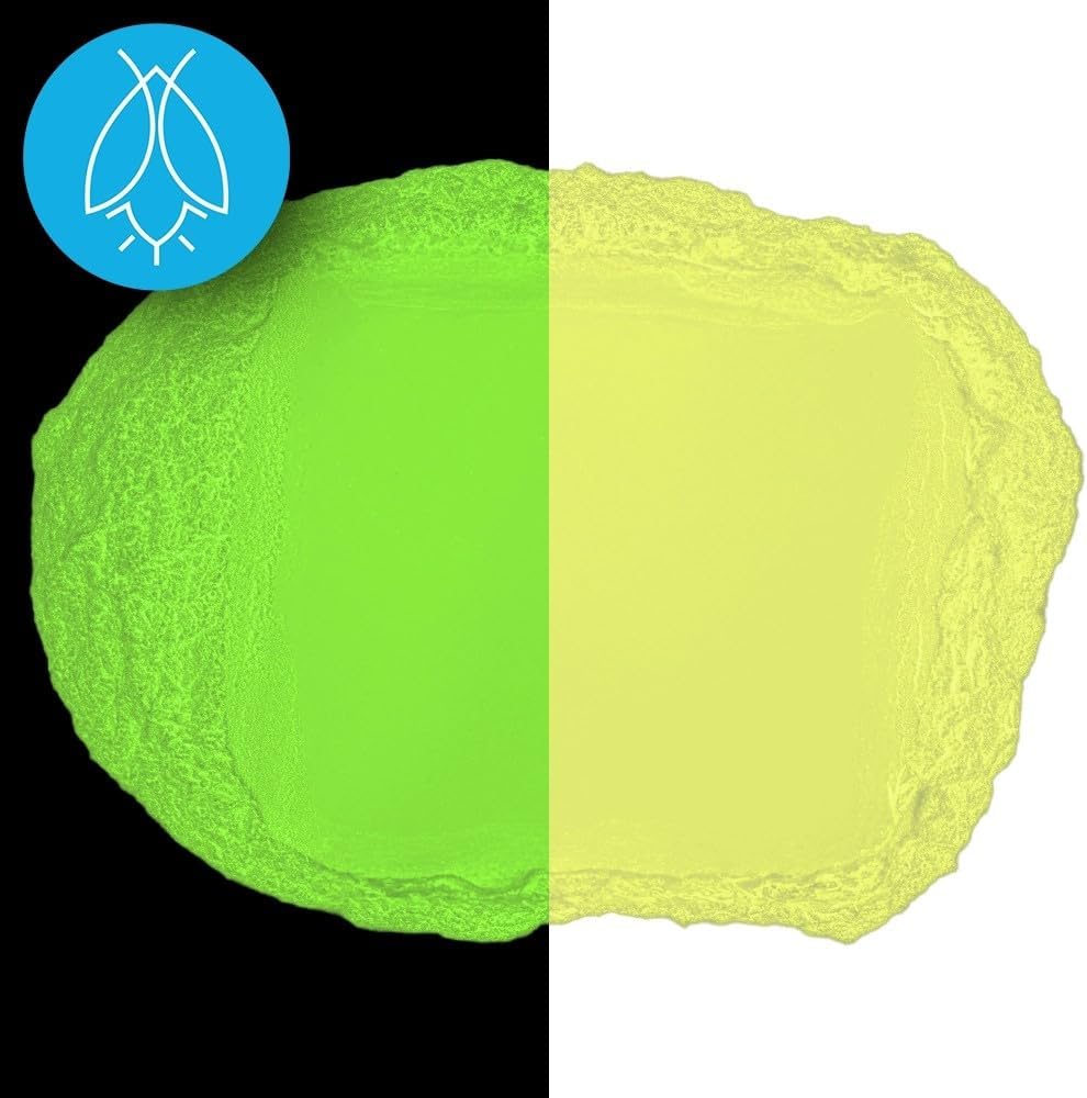 Glow in The Dark Pigment Powder - Neutral and Fluorescent Color for Art Painting, Fine Art, Nail Art Paint, and DIY Crafts - Long Lasting 10+ Color Options - Fluorescent Yellow - (30 Grams/1 Ounce)