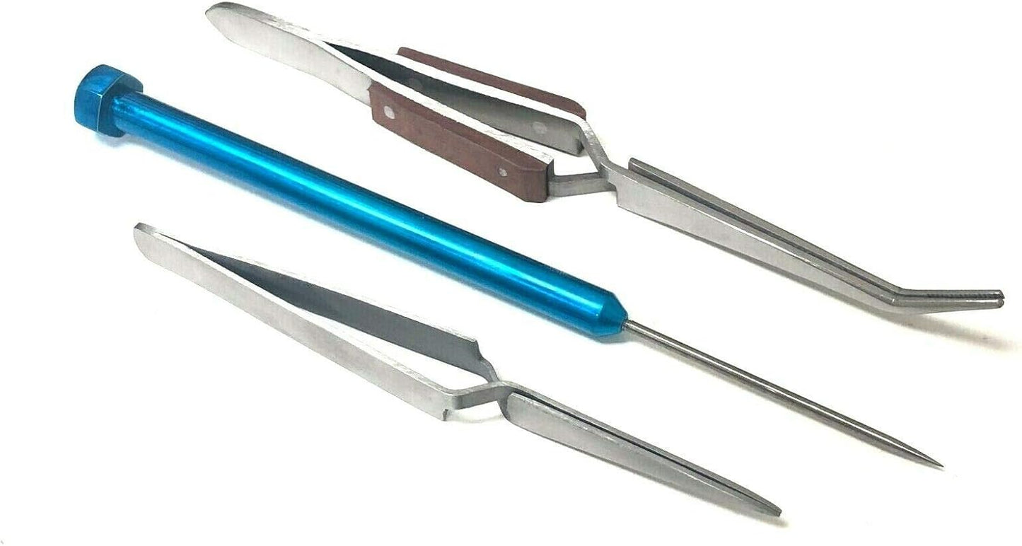 Soldering Kit for Jewelry Making Handy Flux 3rd Hand Base Fiber Grip Tweezers Silver Wire and Sheet Ceramic Board Soldering Pick