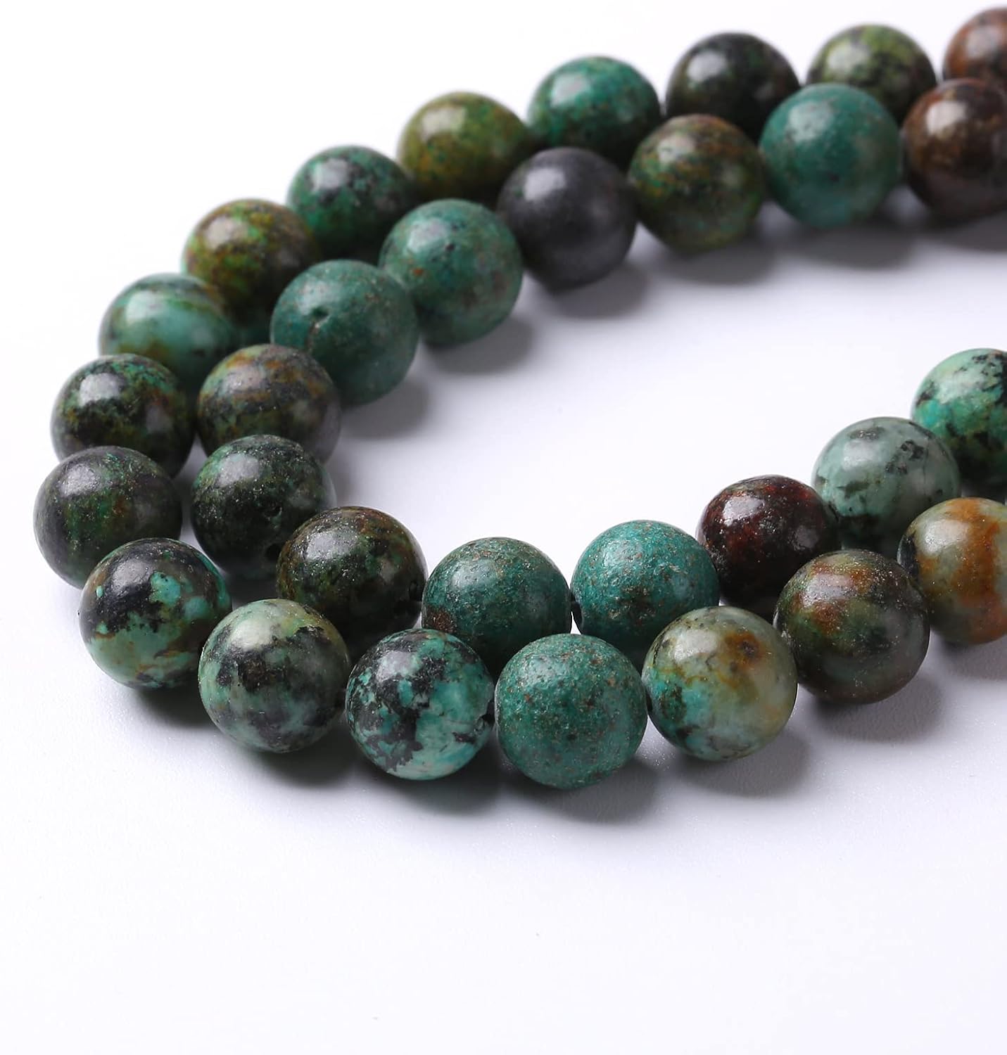 4mm 180pcs Natural African Turquoise Stone Beads for Jewelry Making Round Loose Gemstone Beads DIY Bracelet Necklace Earrings 32" 2 Strands