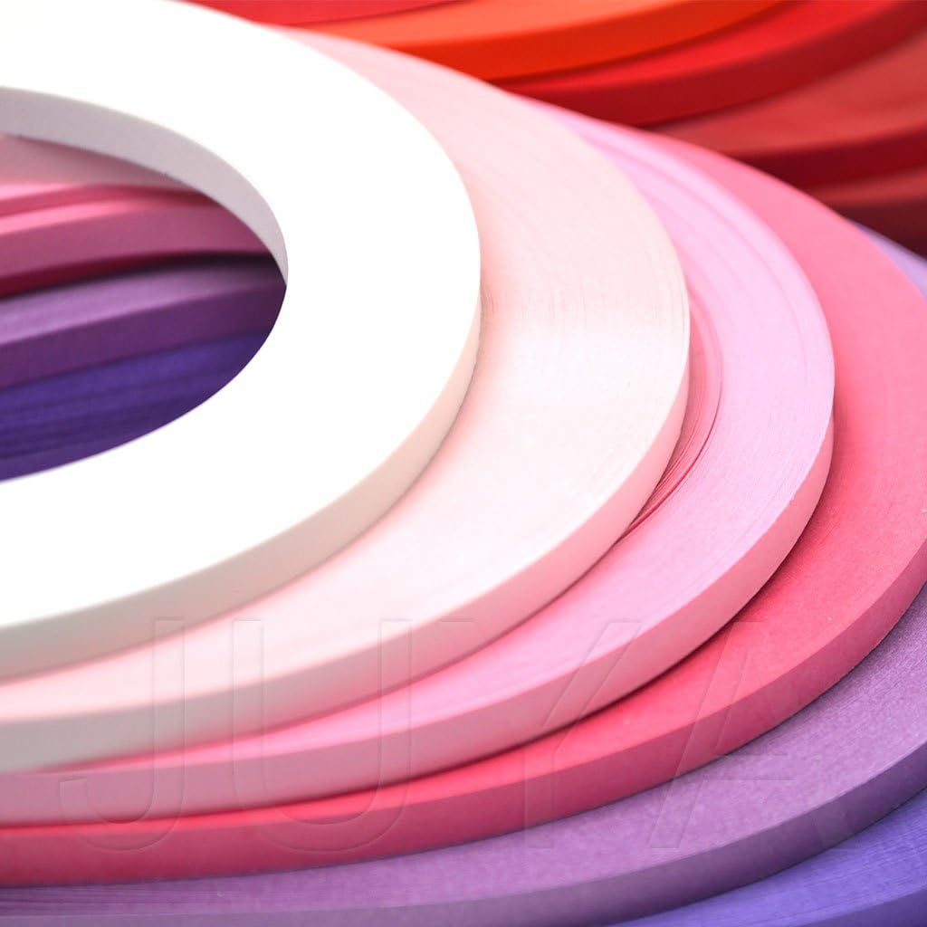 JUYA Single Color Paper Quilling Strips Set 42 Colors 100 Strips per Pack 2/3/5/7/10 mm Width Available 42 colors, width 5 mm (0.20 in)