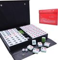 drizzle Chinese Mahjong Game Set - 146 Medium Size Tiles 1.3inch with Instructions - Professional Mah Jong Play Green [專業中式麻將]
