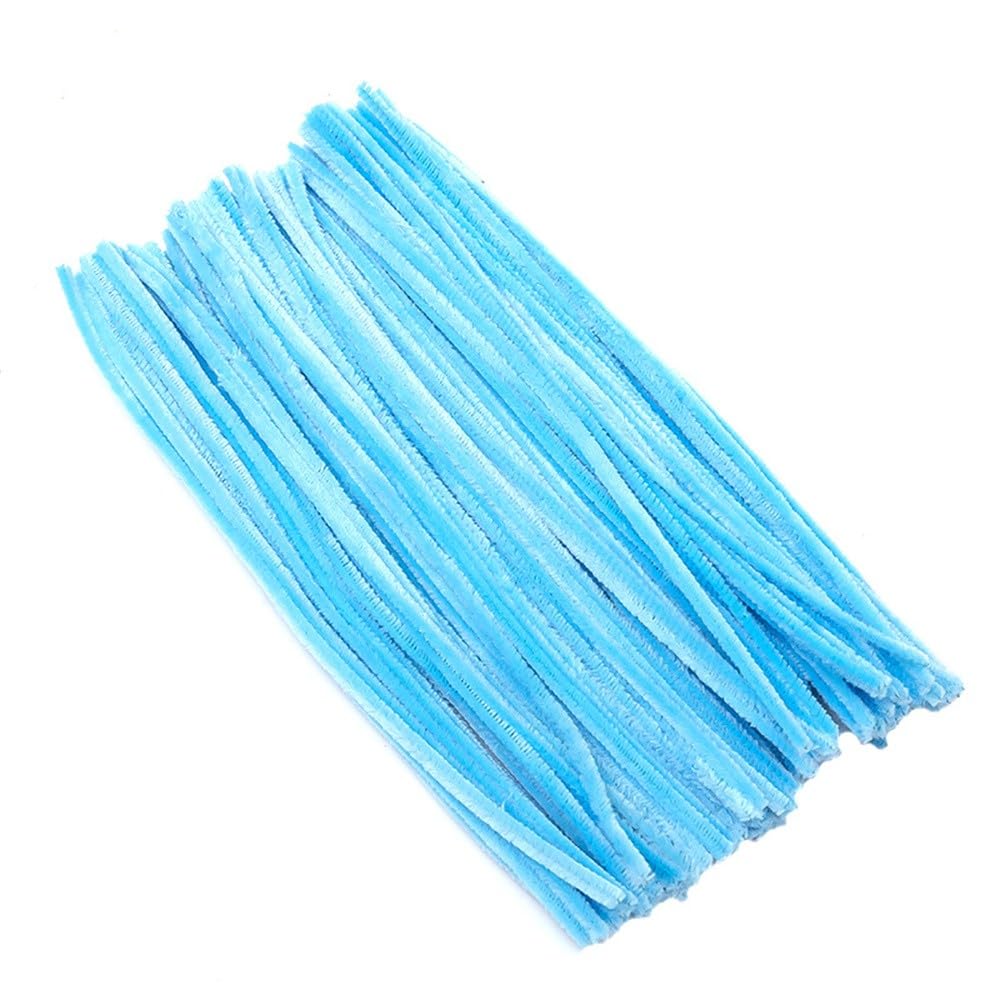 300 Pieces Pipe Cleaners Chenille Stem, 3 Pastel Candy Color Pipe Cleaners Set for Pipe Cleaners DIY Arts Crafts Decorations, Chenille Stems Pipe Cleaners (Blue)