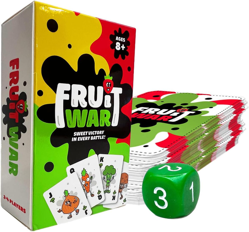 Games Fruit War, A Family Friendly Game That is a Twist on The Classic Card-Game of War, with Quicker Play, Intense Battles and Fun Characters. 2-4 Players Ages 8+ (Red)