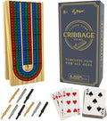 Regal Games Cribbage Board Game Set w/Storage - Fun Table Game with Wooden Board for Adults & Kids - 9 Metal Pegs, Deck of Playing Cards & 2-4 Player Games - Ideal for Game Night, Travel (Ages 8+)