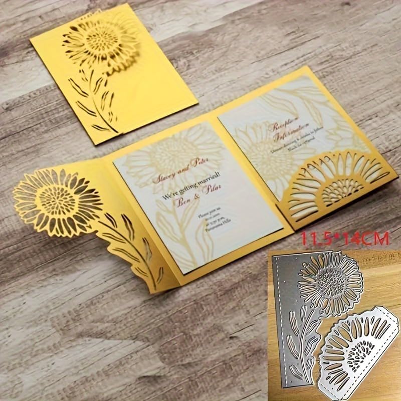 Lapoo Metal Cutting Die for Scrapbooking, 3D Backgrounds Frame New Cutting Dies DIY Album Card Making Decor Paper Craft Metal Die Cuts Party Wedding Decorations (Chrysanthemum B 5.5 x 4.5 in)