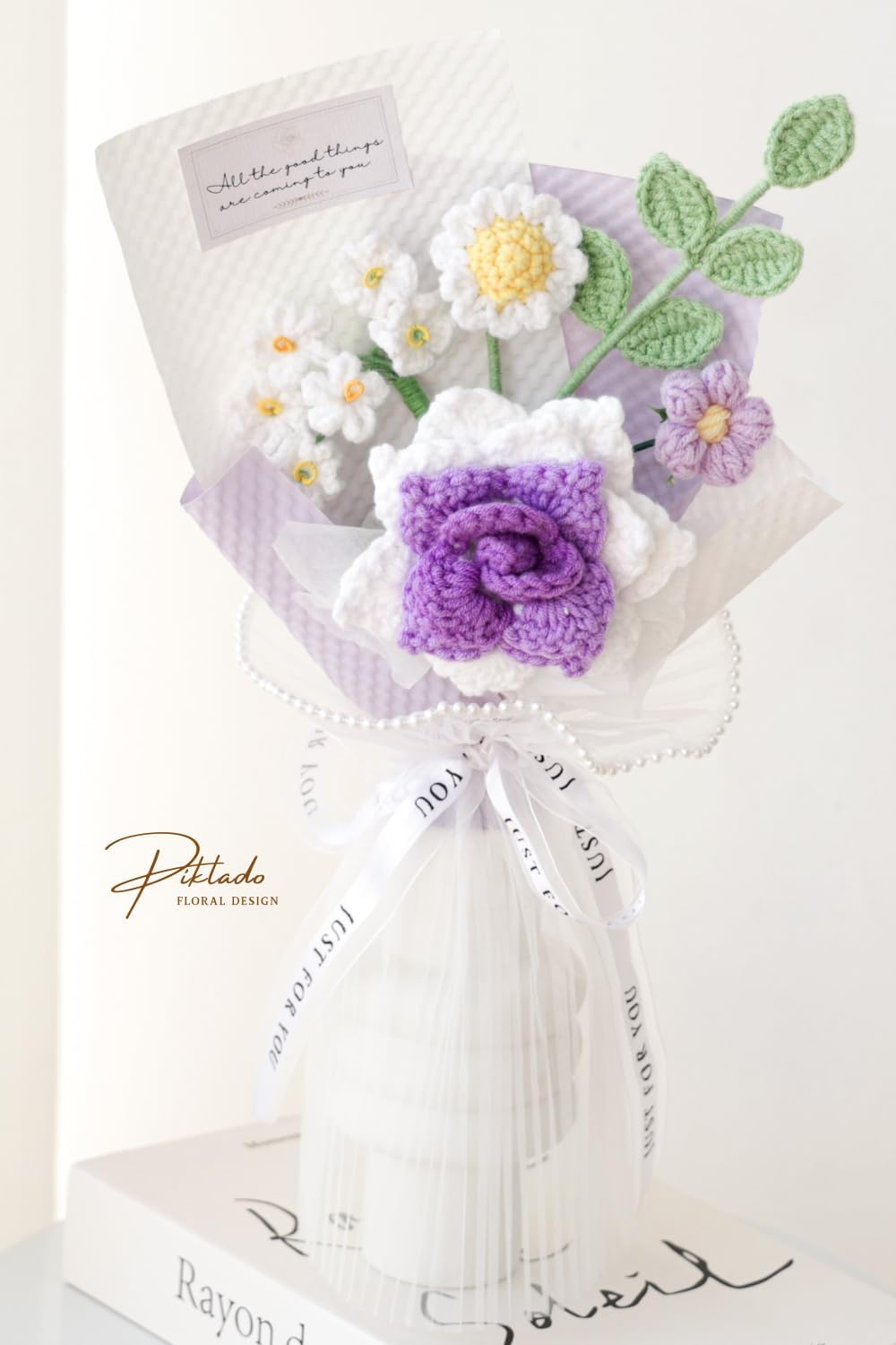 Handmade Crochet Rose Daisy as a Gift for Lover, Family,Friends. Crochet Bouquet, Crocheted Yarn Flowers, Artificial Flower Finished Bouquet